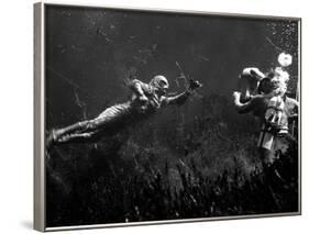 Creature from the Black Lagoon, Shooting Underwater Scene, 1954-null-Framed Photo