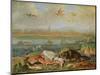 Creatures from the Four Continents in a Landscape with a View of Canton in the Background-Ferdinand van Kessel-Mounted Giclee Print