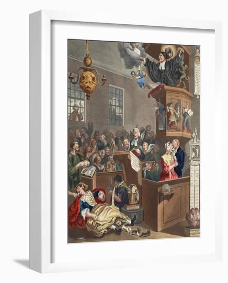 Credulity, Superstition and Fanaticism, Illustration from 'Hogarth Restored: the Whole Works of…-William Hogarth-Framed Giclee Print