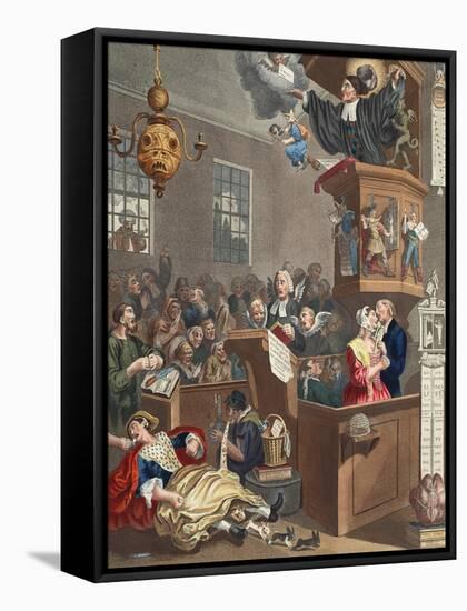 Credulity, Superstition and Fanaticism, Illustration from 'Hogarth Restored: the Whole Works of…-William Hogarth-Framed Stretched Canvas