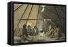 Cree Indian Tent, Journey to the Shores of the Polar Sea-James Franklin-Framed Stretched Canvas