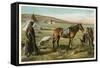 Cree Indian with Travois-null-Framed Stretched Canvas