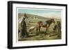 Cree Indian with Travois-null-Framed Art Print