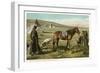 Cree Indian with Travois-null-Framed Art Print