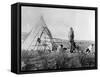 Cree North American Indian Outside Tepee, C1885-1890-null-Framed Stretched Canvas