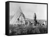 Cree North American Indian Outside Tepee, C1885-1890-null-Framed Stretched Canvas