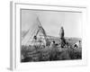 Cree North American Indian Outside Tepee, C1885-1890-null-Framed Giclee Print