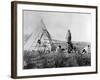 Cree North American Indian Outside Tepee, C1885-1890-null-Framed Giclee Print