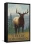 Creede, Colorado - Elk Scene-Lantern Press-Framed Stretched Canvas