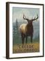 Creede, Colorado - Elk Scene-Lantern Press-Framed Art Print