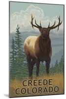 Creede, Colorado - Elk Scene-Lantern Press-Mounted Art Print