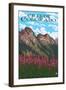 Creede, Colorado - Fireweed and Mountain-Lantern Press-Framed Art Print