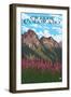 Creede, Colorado - Fireweed and Mountain-Lantern Press-Framed Art Print