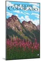 Creede, Colorado - Fireweed and Mountain-Lantern Press-Mounted Art Print