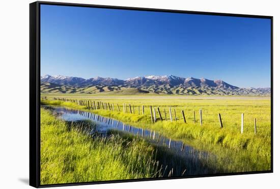 Creek and Fence Line in the Camas Prairie-Terry Eggers-Framed Stretched Canvas