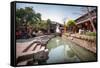 Creek at Square Market in Lijiang, Yunnan, China, Asia-Andreas Brandl-Framed Stretched Canvas