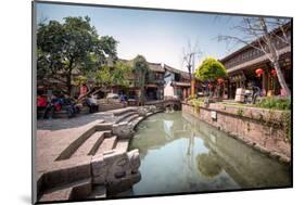 Creek at Square Market in Lijiang, Yunnan, China, Asia-Andreas Brandl-Mounted Photographic Print