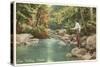 Creek Fishing, Sun Valley, Idaho-null-Stretched Canvas