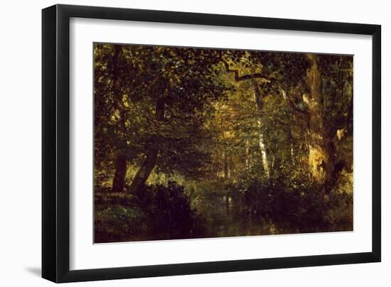 Creek In Forest-Constant Troyon-Framed Giclee Print