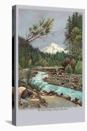 Creek with Mt. Hood in Background, Oregon-null-Stretched Canvas