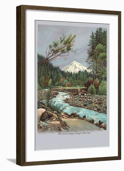 Creek with Mt. Hood in Background, Oregon-null-Framed Art Print