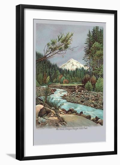Creek with Mt. Hood in Background, Oregon-null-Framed Art Print