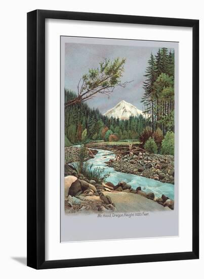 Creek with Mt. Hood in Background, Oregon-null-Framed Art Print