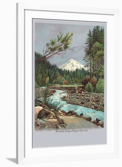 Creek with Mt. Hood in Background, Oregon-null-Framed Art Print