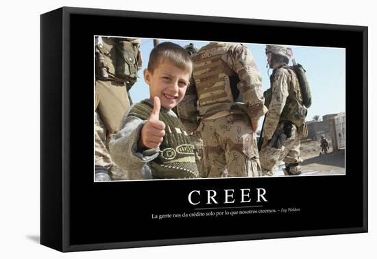 Creer. Cita Inspiradora Y Póster Motivacional-null-Framed Stretched Canvas