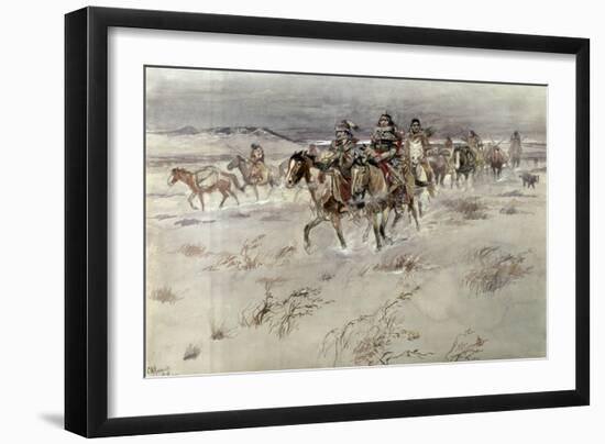 Crees Coming in to Trade-Charles Marion Russell-Framed Giclee Print