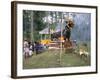 Cremation at Funeral Ceremony, Island of Bali, Indonesia, Southeast Asia-Bruno Morandi-Framed Photographic Print