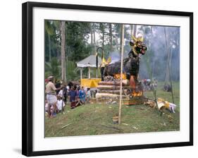 Cremation at Funeral Ceremony, Island of Bali, Indonesia, Southeast Asia-Bruno Morandi-Framed Photographic Print