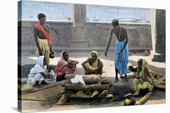 Cremation in India, C1890-Gillot-Stretched Canvas