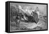 Cremation of the Dead on Funeral Pyres, Calcutta, India, 1879-null-Framed Stretched Canvas