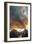 Crepuscular Clouds and Mountain Peaks at Sunset, Andes Mountains, Peru-Howie Garber-Framed Photographic Print