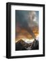 Crepuscular Clouds and Mountain Peaks at Sunset, Andes Mountains, Peru-Howie Garber-Framed Photographic Print