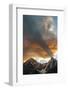 Crepuscular Clouds and Mountain Peaks at Sunset, Andes Mountains, Peru-Howie Garber-Framed Photographic Print