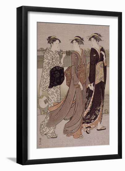 Crépuscule d'été au bord de la Sumida-Torii Kiyonaga-Framed Giclee Print