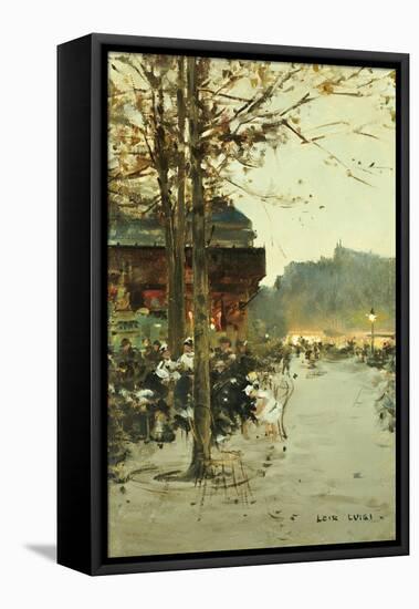 Crepuscule, Place de la Republique-Luigi Loir-Framed Stretched Canvas