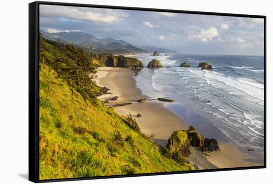 Crescent Beach at Ecola State Park in Cannon Beach, Oregon, USA-Chuck Haney-Framed Stretched Canvas