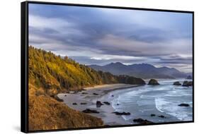 Crescent Beach at Ecola State Park in Cannon Beach, Oregon, USA-Chuck Haney-Framed Stretched Canvas