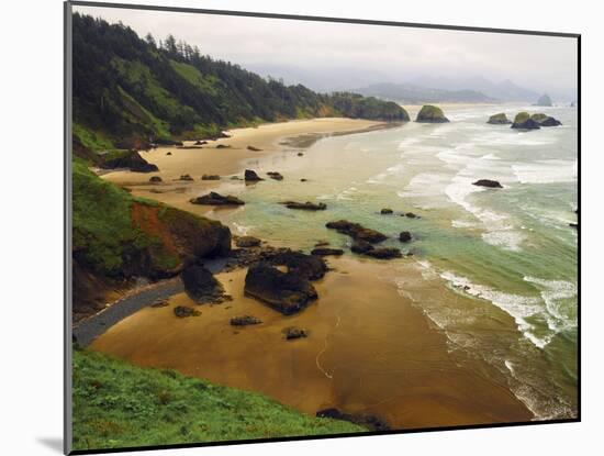 Crescent Beach from Ecola State Park, Oregon, USA-Michel Hersen-Mounted Premium Photographic Print