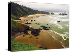 Crescent Beach from Ecola State Park, Oregon, USA-Michel Hersen-Stretched Canvas