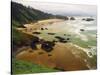Crescent Beach from Ecola State Park, Oregon, USA-Michel Hersen-Stretched Canvas