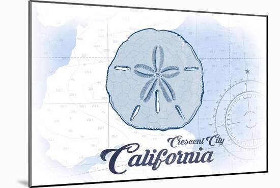 Crescent City, California - Sand Dollar - Blue - Coastal Icon-Lantern Press-Mounted Art Print