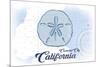 Crescent City, California - Sand Dollar - Blue - Coastal Icon-Lantern Press-Mounted Premium Giclee Print