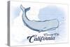 Crescent City, California - Whale - Blue - Coastal Icon-Lantern Press-Stretched Canvas