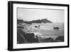 Crescent City Lighthouse Redwoods, CA Photograph - Crescent City, CA-Lantern Press-Framed Art Print