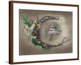 Crescent Deer Spirit-Art and a Little Magic-Framed Giclee Print