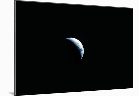 Crescent Earth (View From Space) Art Poster Print-null-Mounted Poster